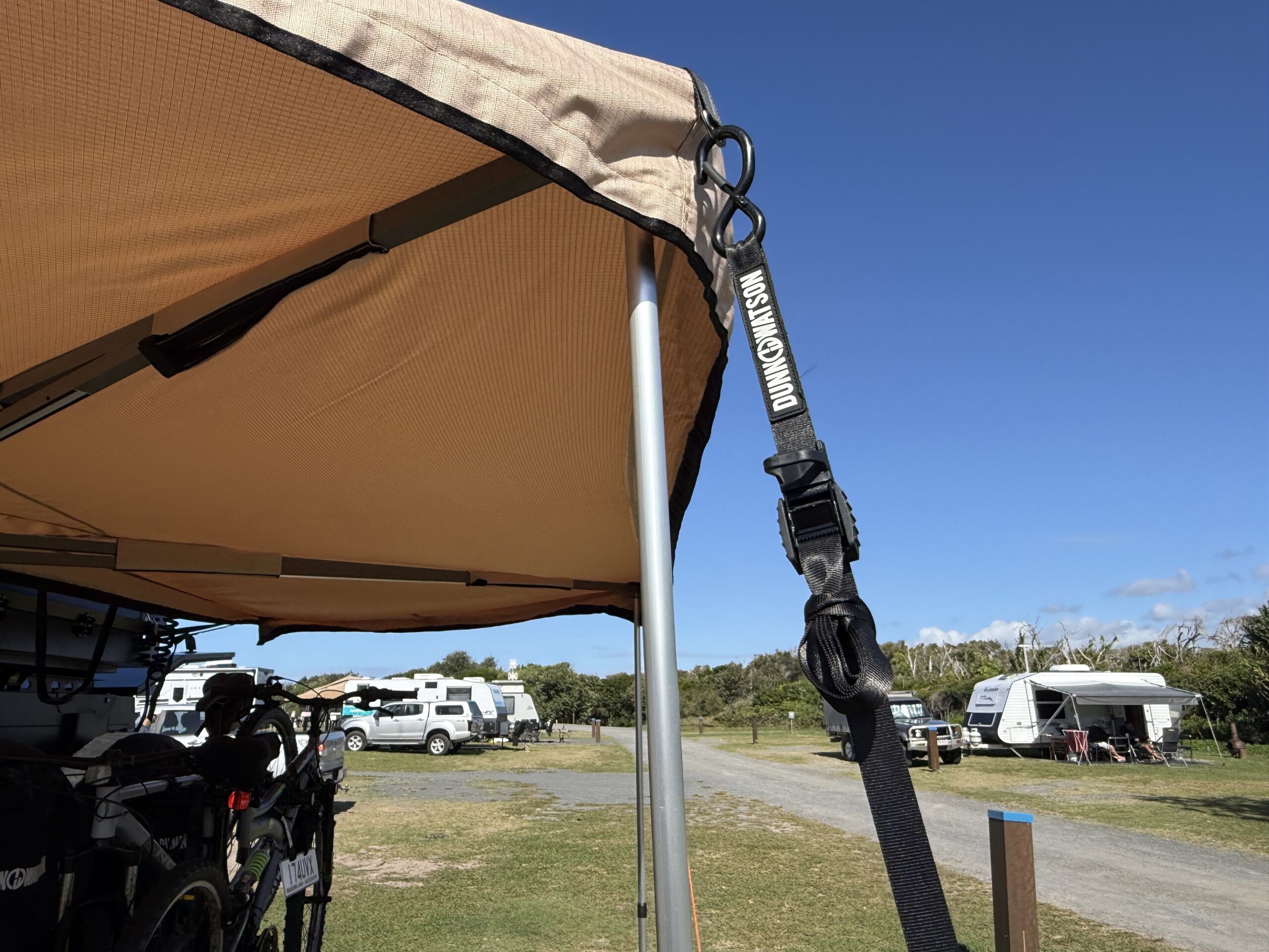 Heavy Duty Cam Buckle Straps Securing Awning