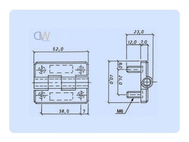 Small Rear Fixing Hinge - 7