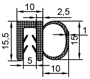 Rubber Seal Cross Section Diagram