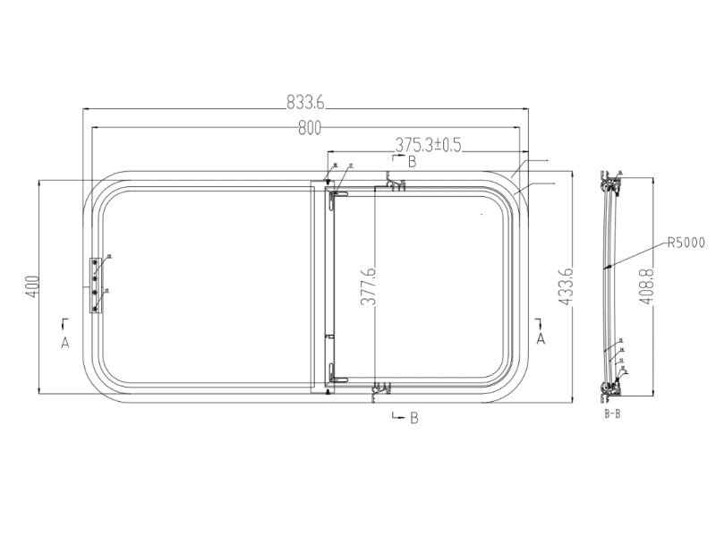 Curved Sliding Van Window - 8