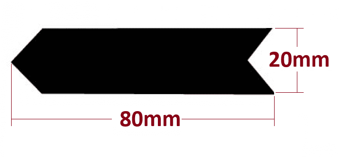 Black Arrow Shape Dimensions
