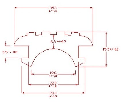 Channel Rubber Dimensions