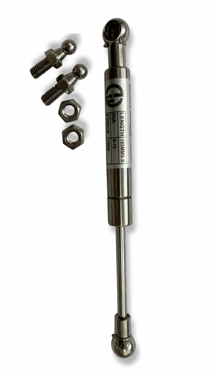 Dunn And Watson 195mm 316 Stainless Steel Gas Struts