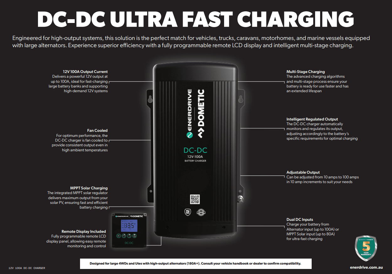 Enerdrive 12V 100A DC DC Battery Charger 8