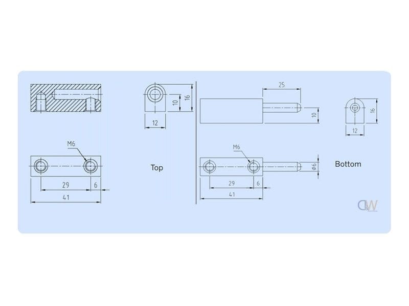 Pintle Hinge - 82mm - 1
