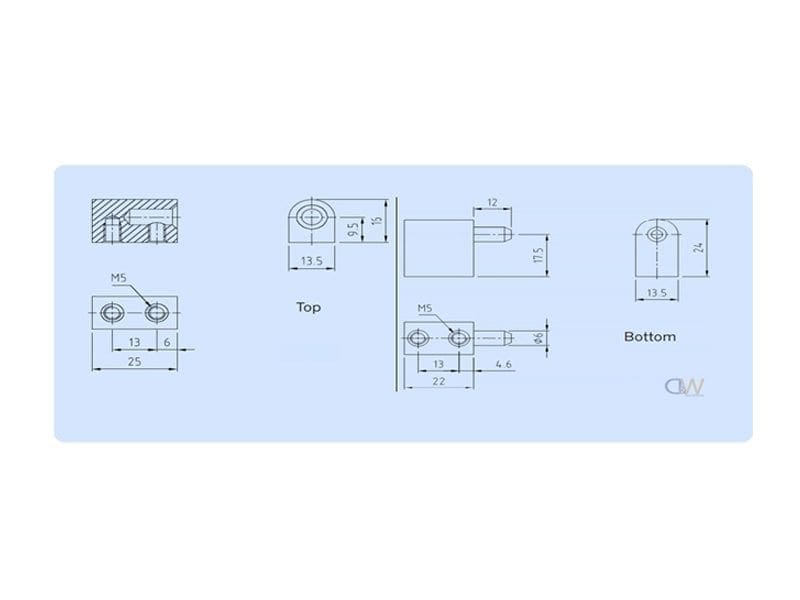 Stepped Pintle Hinge - 40mm - 1