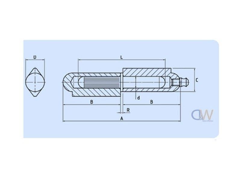 Weld On Bullet Hinge - Aluminium - 5