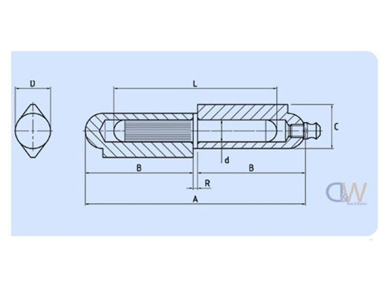 Weld On Bullet Hinge - Mild Steel - 25
