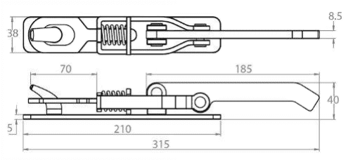 Heavy Duty Over Center Fastener - Weld On K8A - 10