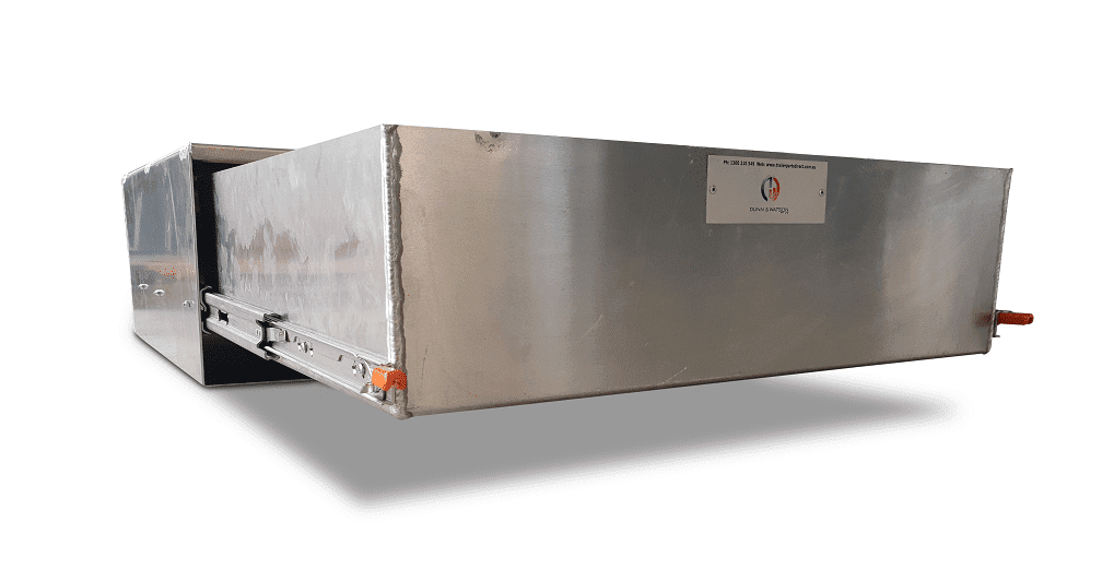 Metallic Storage Drawer With Orange Handles