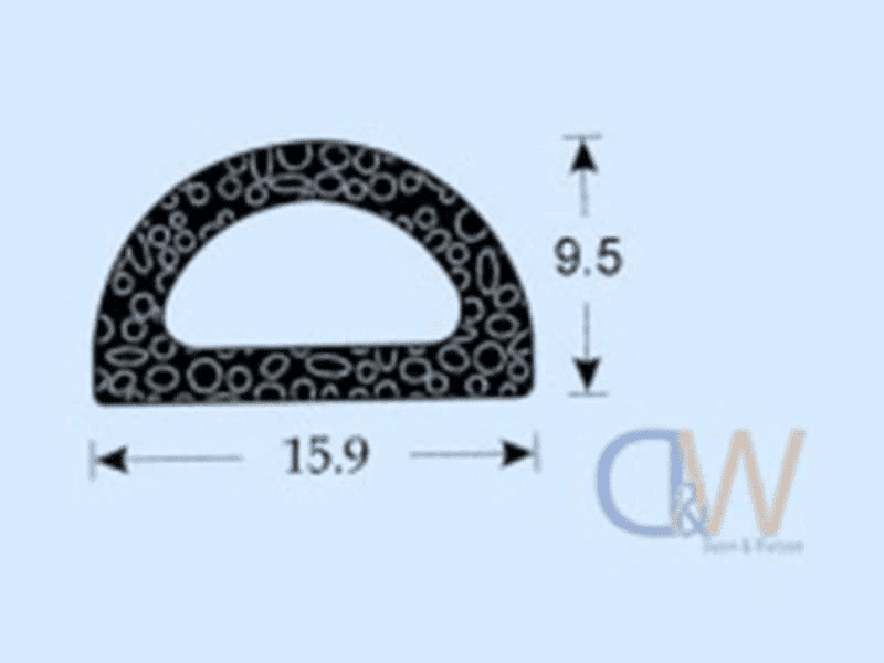 Semi Circular Textured Gasket With Dimensions