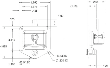 Aus Standard Tongue - Folding T Handle - 5
