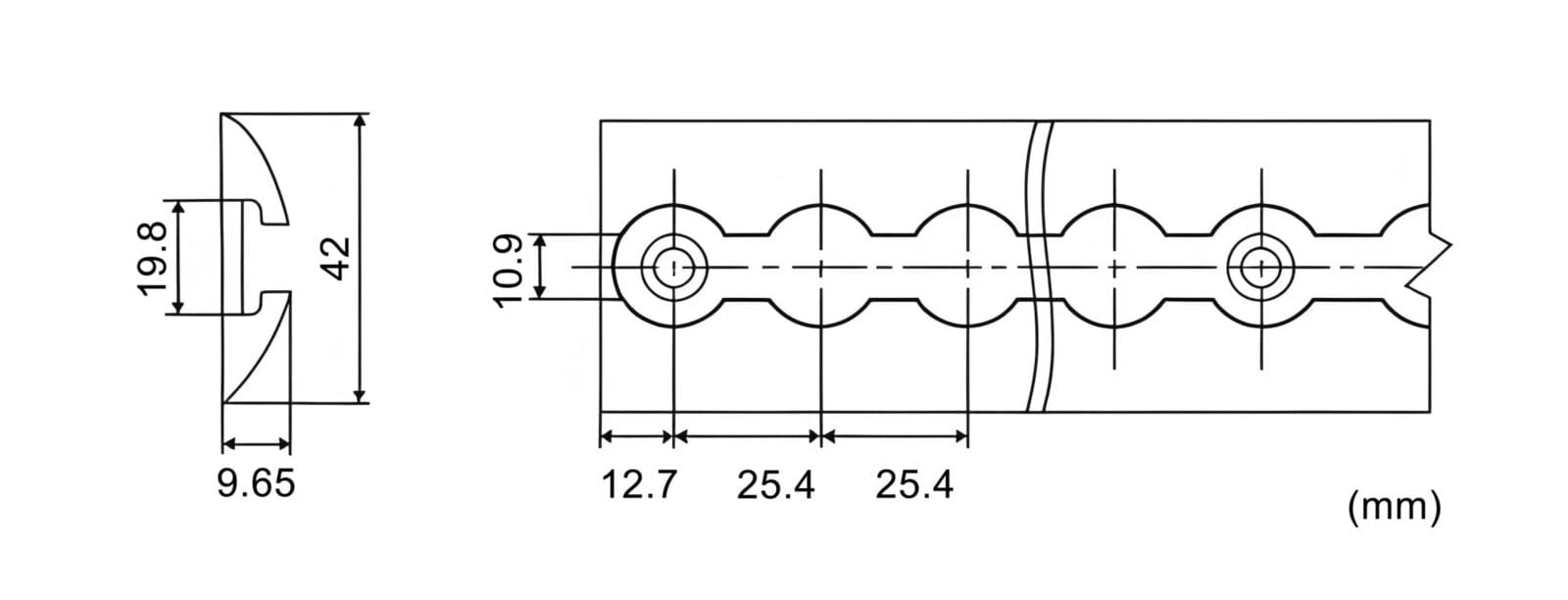 Black Anchor Track Dimensions
