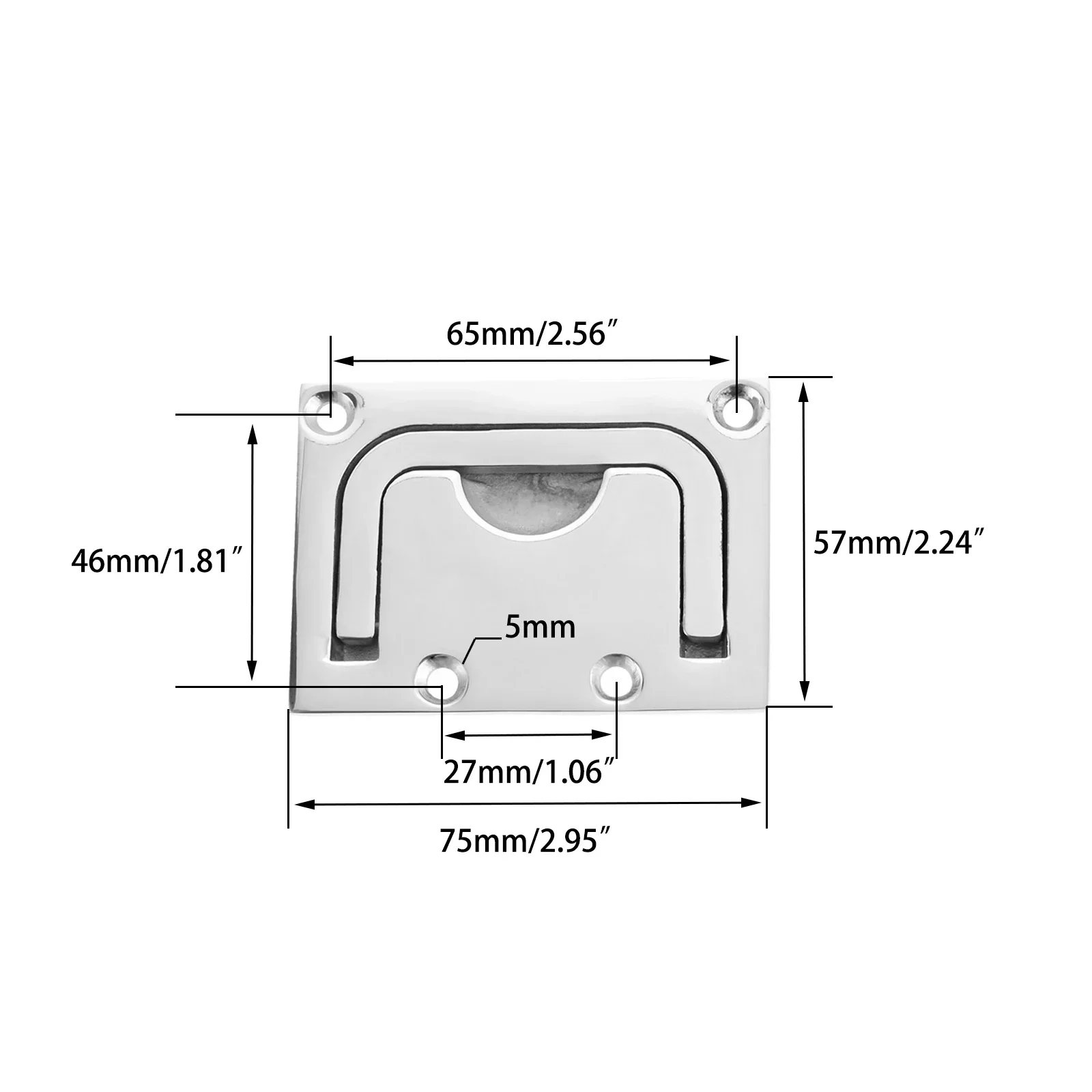 Large 316 Stainless Steel And Black Lift Ring