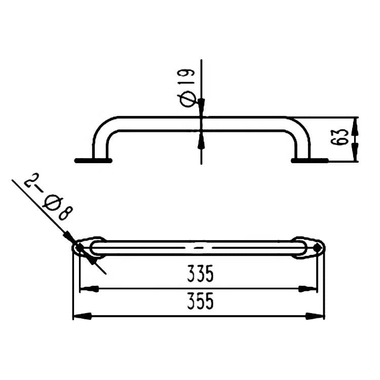 Stainless Steel Grab Handle Dimensions