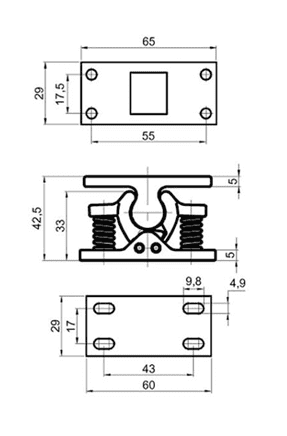 Nylon Door Retainer Dimensions