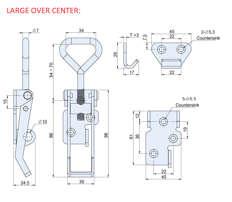 Over Centre Fastener (Zinc) - 2