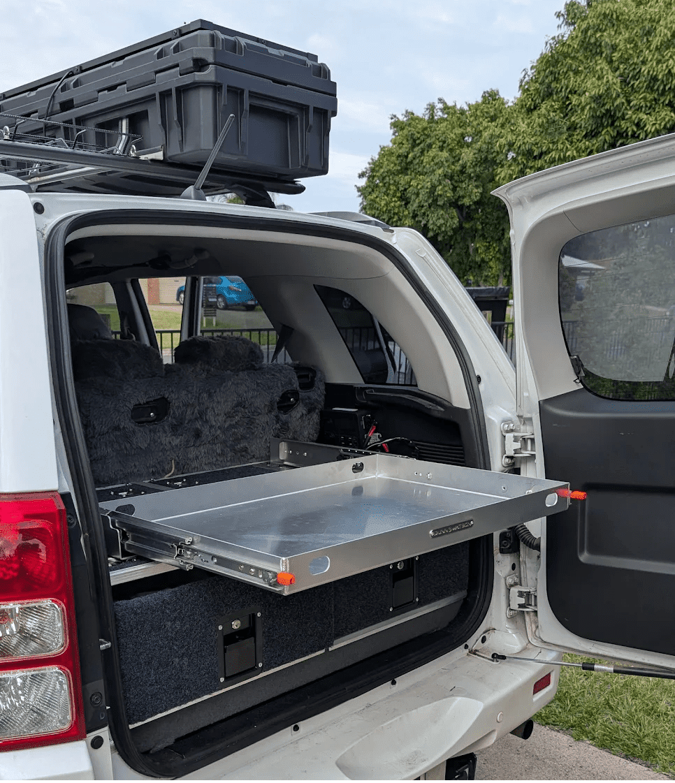 Sideways 4x4 Fridge Slide In Customers 4wd Ontop Of Cargo Drawers Open
