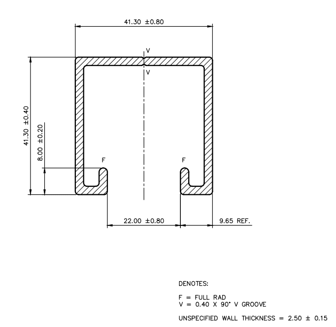 41mm Unit Strut Dimensions