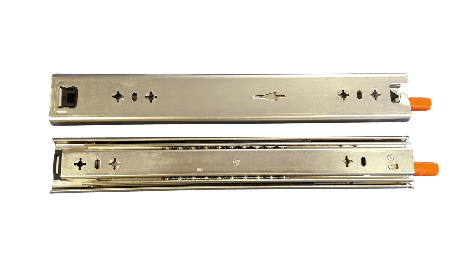 Metal Drawer Slides With Orange End Caps