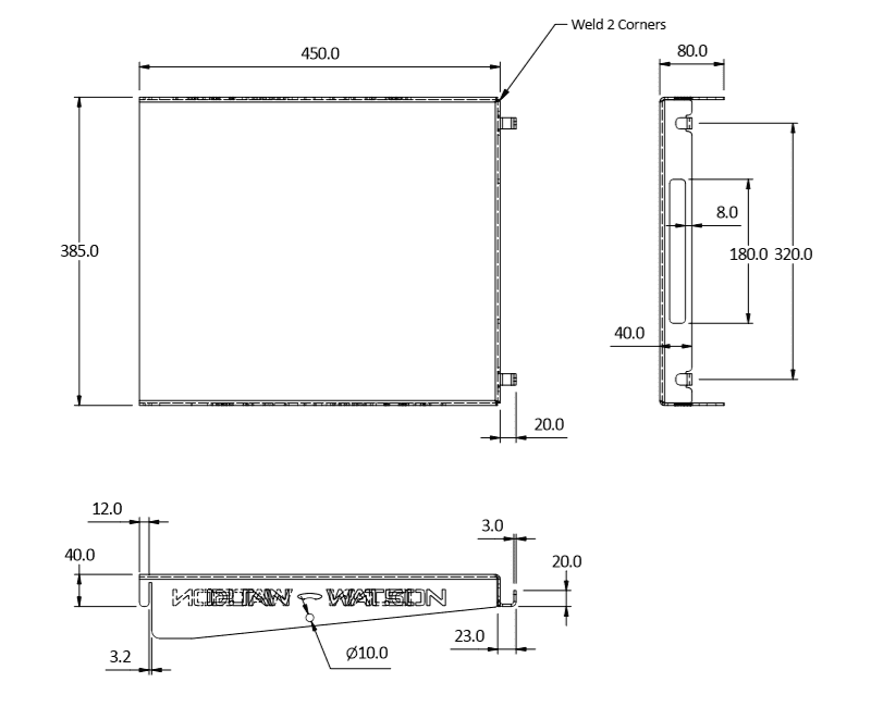 Aluminium Bench to suit Standard Fridge Slides (Australian Made) - 4